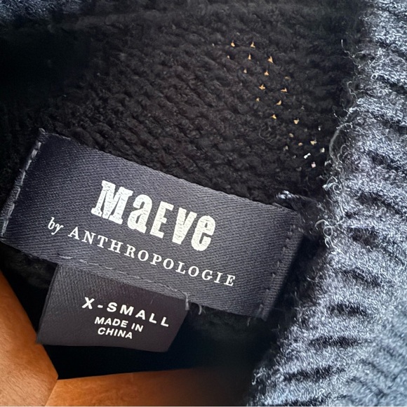 MAEVE ANTHROPOLOGIE Crystal High Neck Tunic Sweater Black XS - Picture 7 of 7